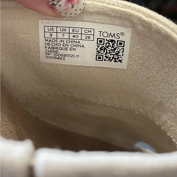 TOMS Beige Wedge Espadrille Sandals, size 9 - Picture 6 of 6